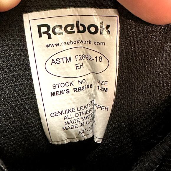 EXCELLENT Reebok Sublite Cushion Tactical Black Work Boot RB8806 Side Zipper 12 - Picture 8 of 10